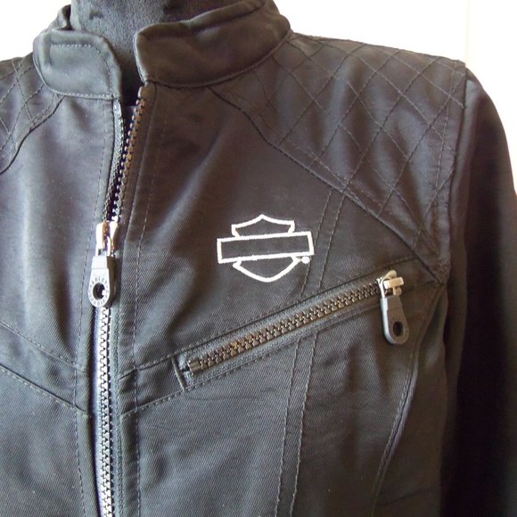 Harley Davidson Black Embellished Jacket sz S - Picture 7 of 16